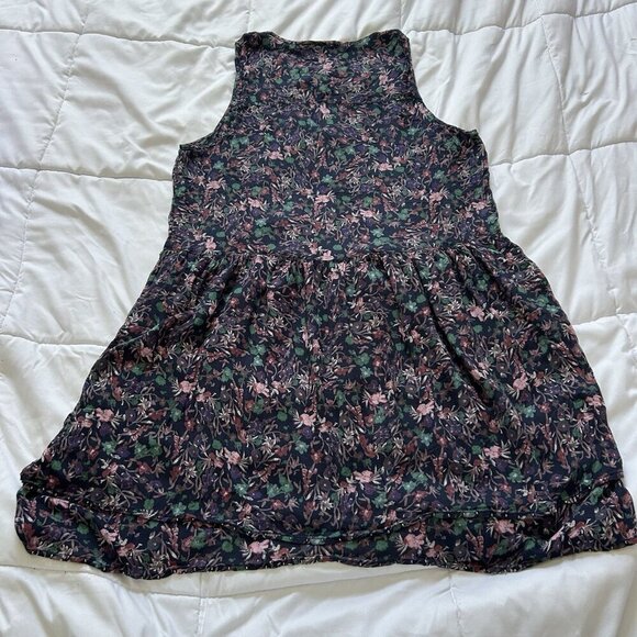 William Rast Blue Devondra Peasant A-line Dress Womens Floral Sleeveless - Picture 7 of 7